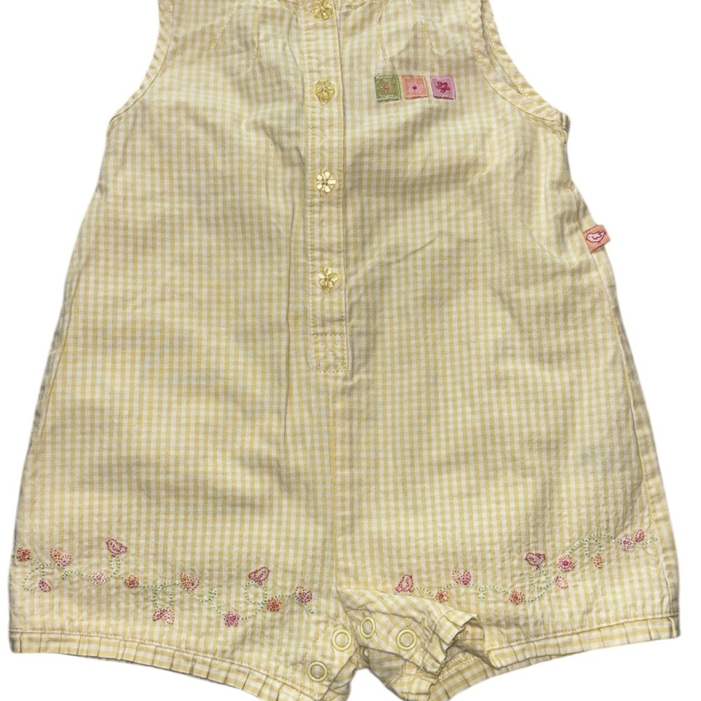 Yellow Checkered Baby Romper